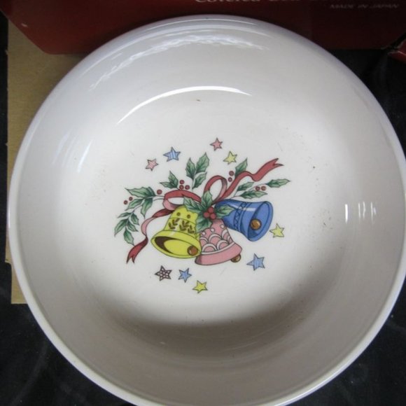 80'S NIKKO CHRISTMASTIME COVERED BON-BON DISH WITH LID CHRISTMAS TREE MOTIF $ea - Picture 5 of 9